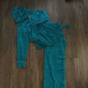 Velour track suit